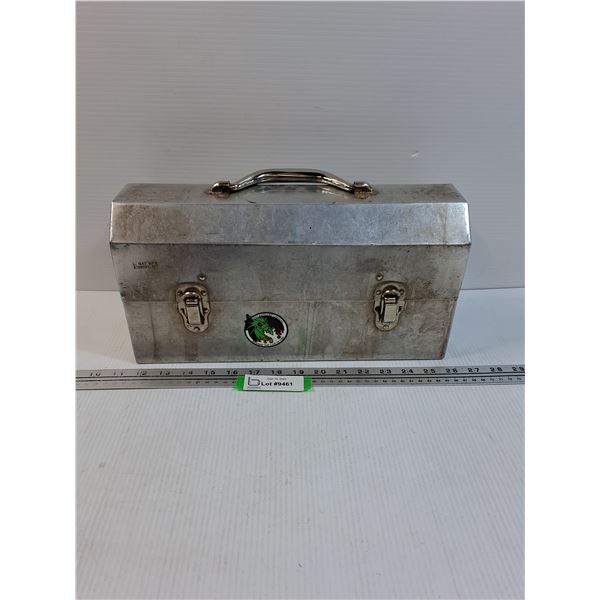 L. May Mfg. Vintage Metal Lunch Pail/Box - 14.5" x 5" x 7"
