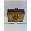 Image 1 : Vintage Brass & Wood Magazine Holder - 14" x 12" x 6"