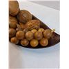 Image 3 : Vintage Artisan Wood Carved Fruit Bowl Centerpiece - 14" x 7"