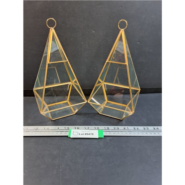 (2) Geometric Terrariums - 10" x 5" x 5"