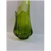 Image 2 : #Vintage Ribbed Swung Green Art Glass Vase - 29" x 10" - PICK UP