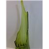 Image 7 : #Vintage Ribbed Swung Green Art Glass Vase - 29" x 10" - PICK UP