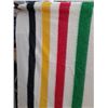 Image 4 : Plessis Brand Hudsons Bay Four Point Print Blanket (Wool & Nylon Blend) - 64" x 86" Approx