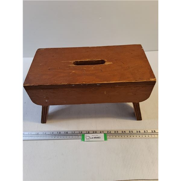 Vintage Wooden Stool 14x7x8"