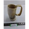 Image 1 : Horn Mug with Wooden Base - 7" High