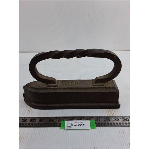 Antique #20 Sad Iron - 12x3x7" - Pickup Only
