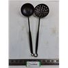 Image 1 : Vintage Metal Ladle & Strainer Ladle Set - 17" Length