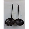 Image 3 : Vintage Metal Ladle & Strainer Ladle Set - 17" Length