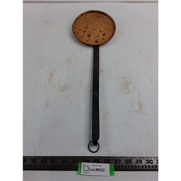 Vintage Handled Copper Strainer - 20" Length