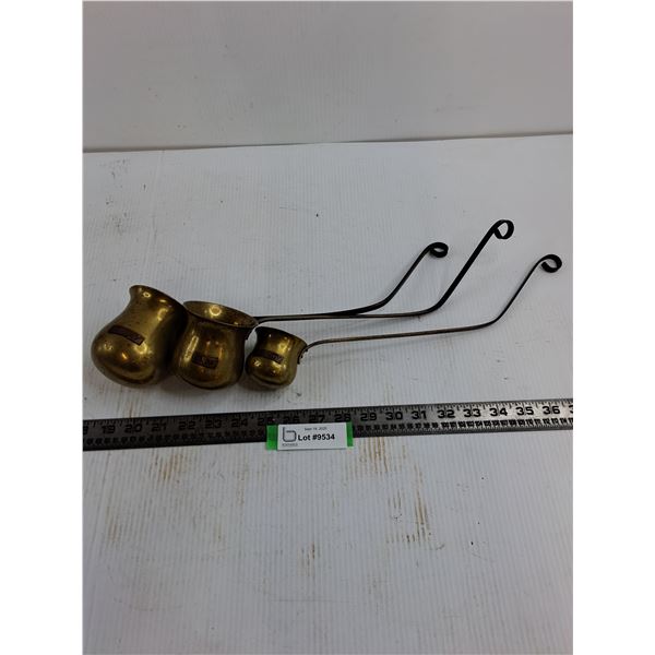 Set of 3 Brass Ladles (Whiskey/Rum/Brandy) - Each 15" Length