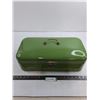Image 1 : Vintage Green Enamel Storage Box - 19x9x6"