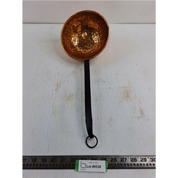 Large Vintage Copper/Iron Ladle - 7" Dia x 19" Length