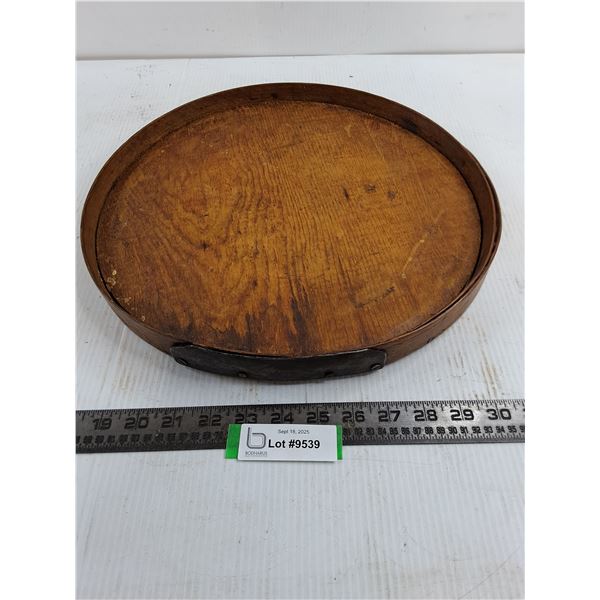 Vintage Barrel Rim Serving Tray - 14.5" Dia