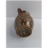 Image 3 : Vintage Brown/White Polka-Dot Ceramic Pitcher - 7" High