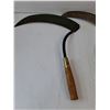 Image 2 : Vintage Hand Scythe Sickle- Wood Handles