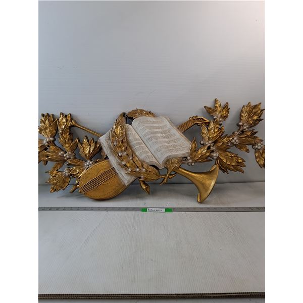 Vintage Wall Hanging- Musical Theme- 42" x 15" - PICK UP ONLY