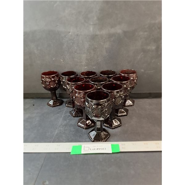(11) Vintage Avon Cape Cod Ruby Red Glassware