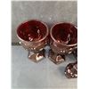 Image 2 : Vintage Avon Cape Cod Ruby Red Glass Salt And Pepper Shakers, (2) Cups, Bottle & Small Pitcher