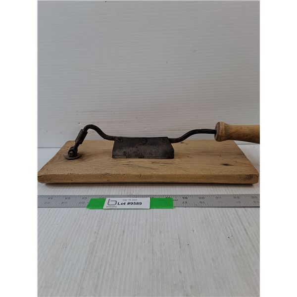 Antique Tabletop Tobacco Cutter- 15" x 5.5" x 3"