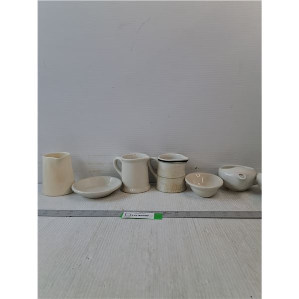 (7) White Glass Ware- Pitchers & Bowls