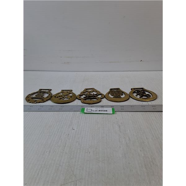(5) Brass Horse Medallion