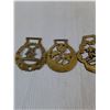 Image 4 : (5) Brass Horse Medallion
