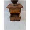 Image 2 : Vintage Wooden Box Coffee Grinder With Hand Crank- 6.5" x 6.5" x 11"
