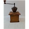 Image 4 : Vintage Wooden Box Coffee Grinder With Hand Crank- 6.5" x 6.5" x 11"