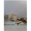 Image 1 : Vintage White And Gold Colored Hanging Light- As Is- 17" - PICK UP