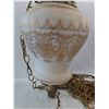 Image 4 : Vintage White And Gold Colored Hanging Light- As Is- 17" - PICK UP