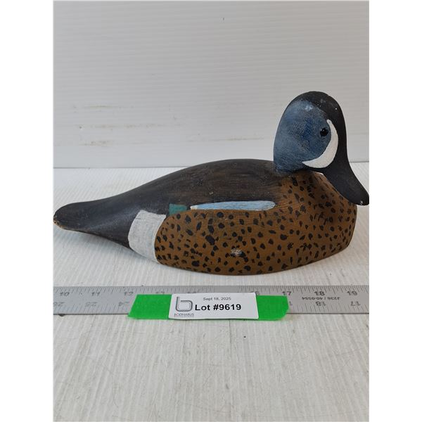 Wood Blue Winged Teal Duck Decoy- 12" x 5.5" x 5.5"
