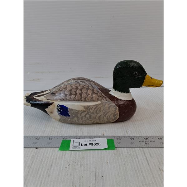 Wood Painted Duck Decoy- 12" x 4.5" x 5"