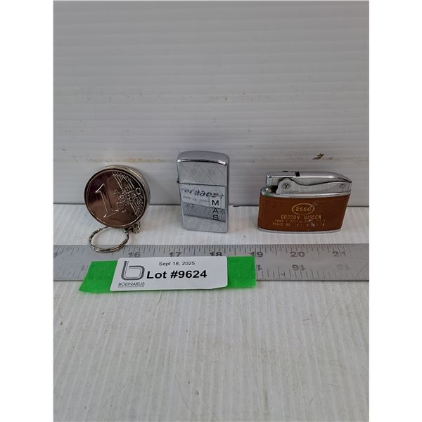Esso Gordon Nissen, Lighter, Zippo Lighter and 1 Euro Lighter
