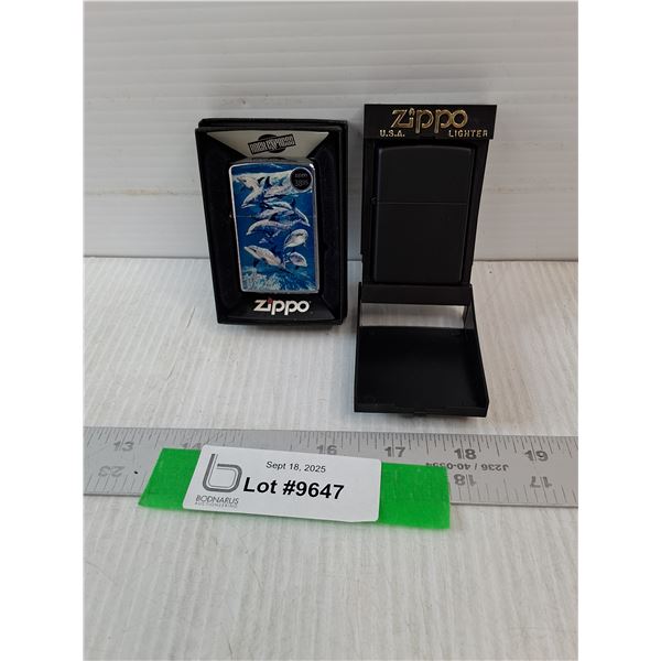 Dolphin Zippo Lighter & Black Zippo Lighter