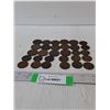 Image 1 : (30) Variety Of One Cent Penny Bank Tokens & Half Penny Bank Tokens- 1832-57 Years Missing