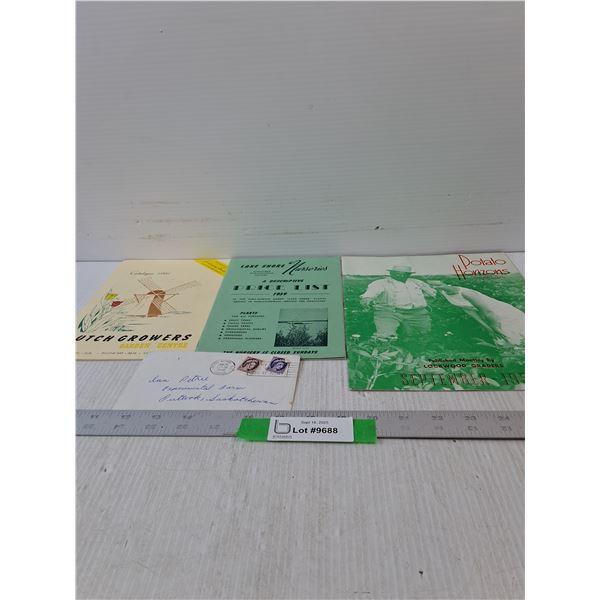 1961 Dutch Grower Catalogue, 1959 Lake Short, 1959 Potato Horizon Book & 1960 Envelope