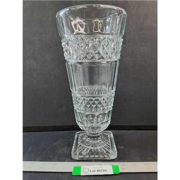 Vintage Cut Crystal Glass Vase- 6" x 12.5"