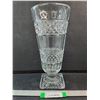 Image 1 : Vintage Cut Crystal Glass Vase- 6" x 12.5"