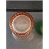 Image 5 : (3) Green Vases & Pink Glass Cup