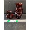 Image 1 : (2) Ruby Red Vases