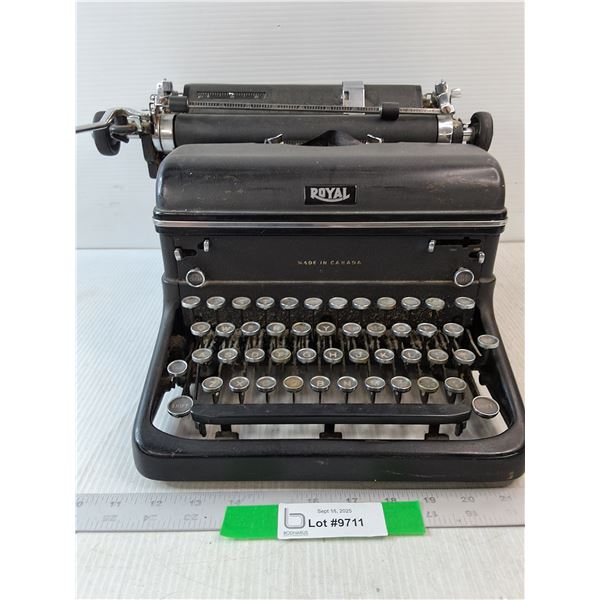 Black Vintage Royal KMM Typewriter- 16" x 18" x 9" - PICK UP