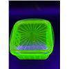 Image 7 : Uranium Square Butter Dish- Has Lid- Has Chip