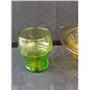 Image 4 : Green Glass Cup, Yellow Glass Bowl & Glass Water  Pitcher