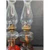 Image 3 : (2) Vintage Glass Oil Lamp- PICK UP