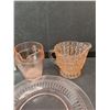 Image 5 : Pink Glass Dishes & (2) Shot Glassware