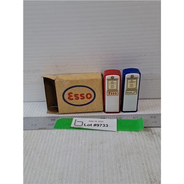 Esso Plastic Salt & Pepper Shakers