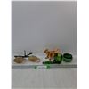 Image 1 : Hanging Scale(One String Broken), Cow Figurine, Green Dish & Egg Cup