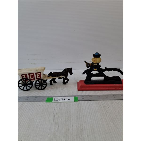 Cast Iron Nut Cracker & Cast Iron Horse Decorations