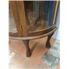 Image 3 : * Antique Lions Foot Curved Cabinet - Glass Door Glass Has Been Replaced PlexiGlass - 62" x 15" x 32