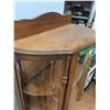 Image 5 : * Antique Lions Foot Curved Cabinet - Glass Door Glass Has Been Replaced PlexiGlass - 62" x 15" x 32
